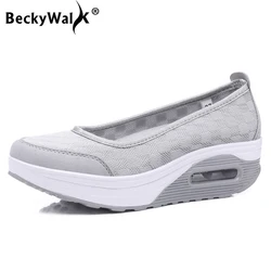 2023 Summer Women Platform Shoes Mesh Flats Shoes Woman Slip On Ladies Flats Creepers Loafers Shoes Women Sneakers WSH3277