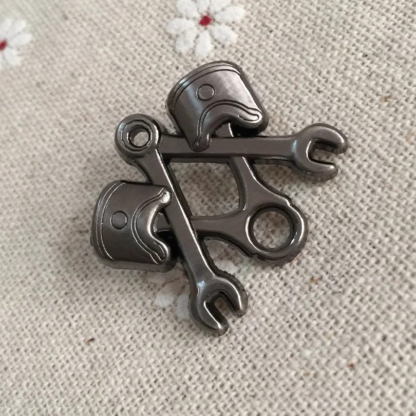 Piston Wrench Biker Free Masons Brooch Masonic Tools Hat Jacket Lapel Pin Wreath Double Pilllar ASK1 Demolay Badge