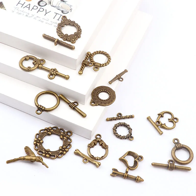 10PCS Fashion Antique Bronze Color OT Toggle Buckle Connectors Fit Bracelet Necklace Clasps DIY Jewelry Findings Accessories