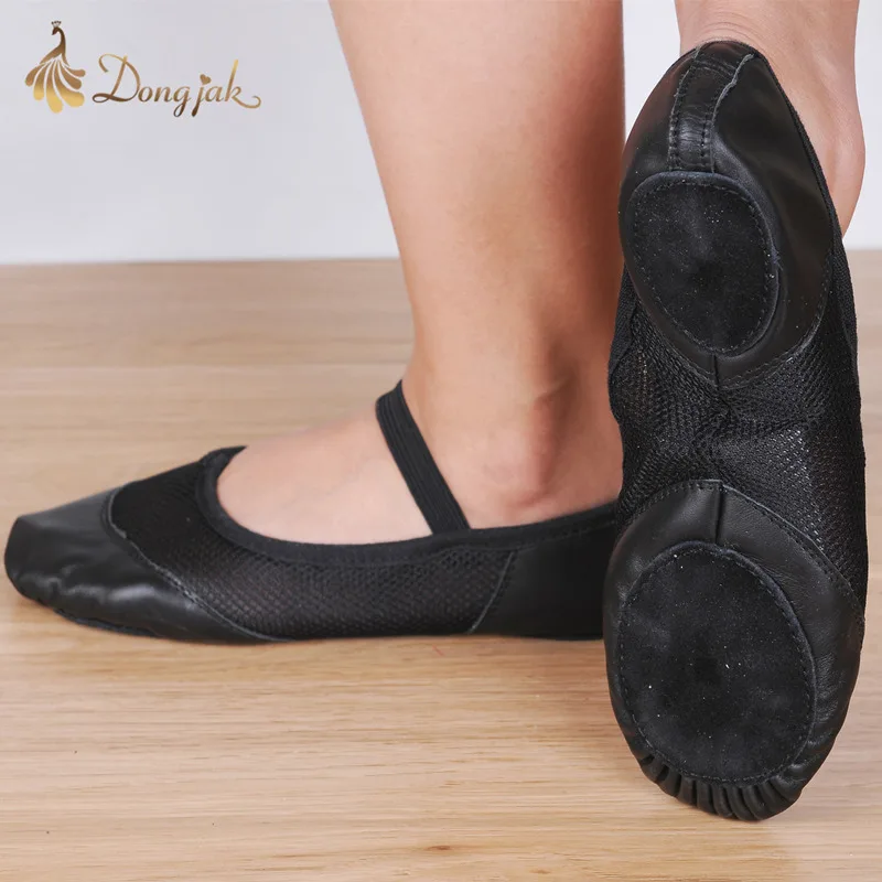 Full grain leather Professional Ballet Shoes Slippers Women Genuine Leather Zapatillas Ballet Full Split Sole Ballet Dance Shoe