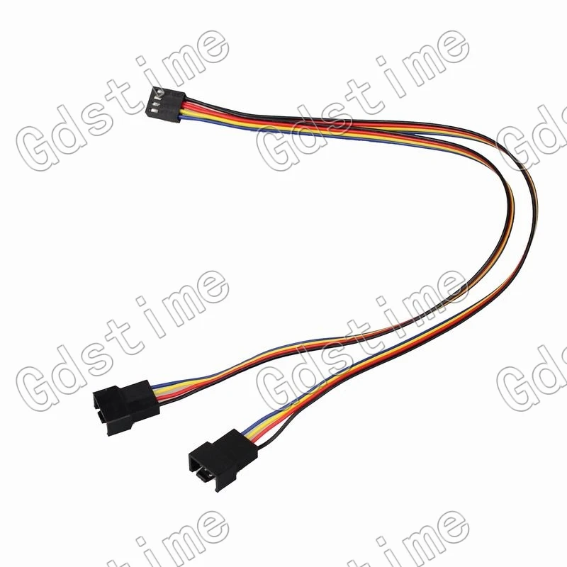 

Gdstime 100 pcs 2510-4p Female to dual 4pin male cable wire 30cm for CPU PC Case Fan Y-Splitter Adapter Cable 30mm