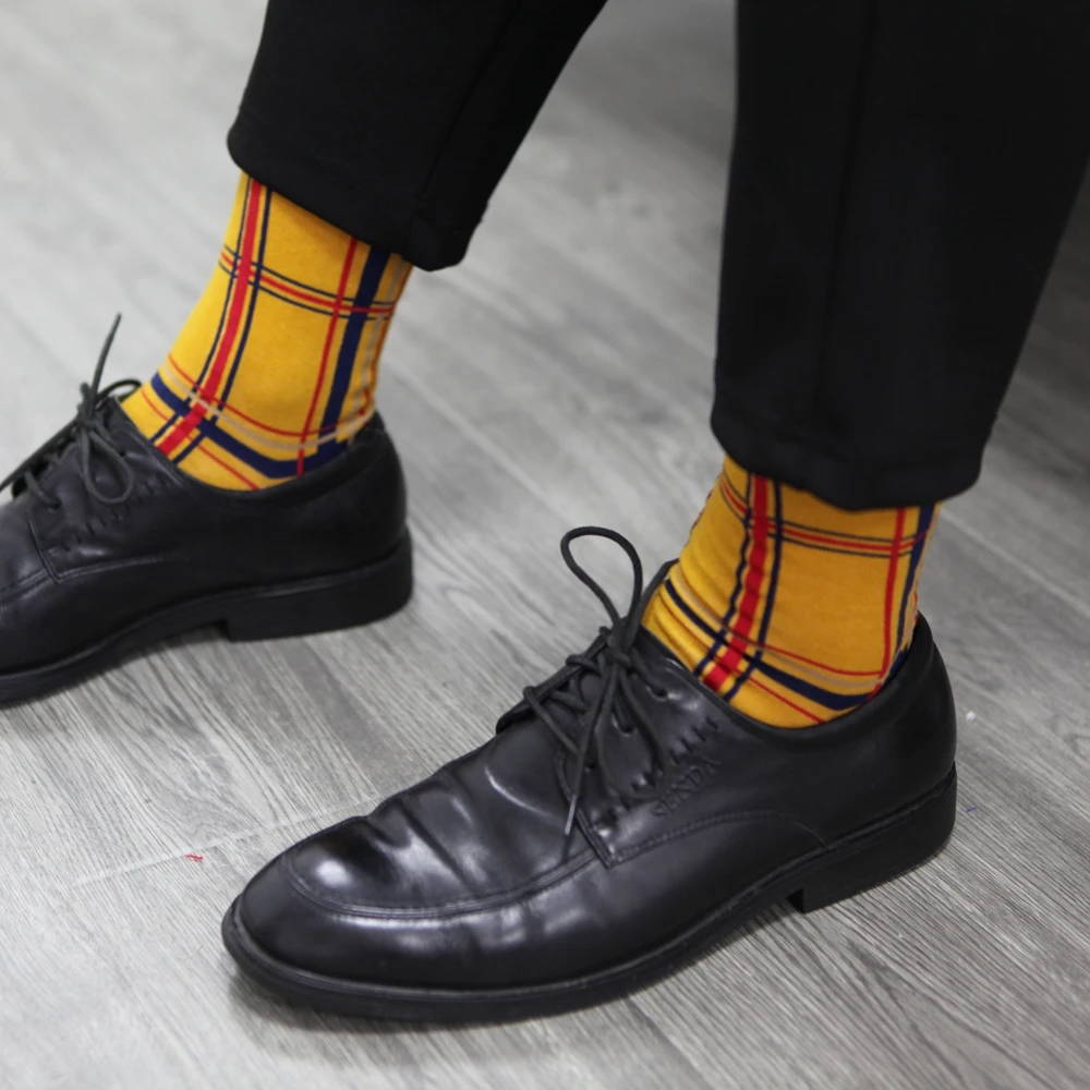 Match-Up Casual Mens Socks With The Final Design Funny Socks Gradient Fashion Designer Style Cotton (5 pairs / lot )