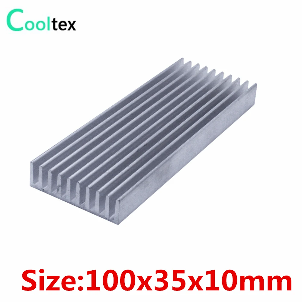 

(2pcs/lot) 100x35x10 Aluminum heatsink radiator heat sink cooler for chip LED integrated circuit Electronic cooling