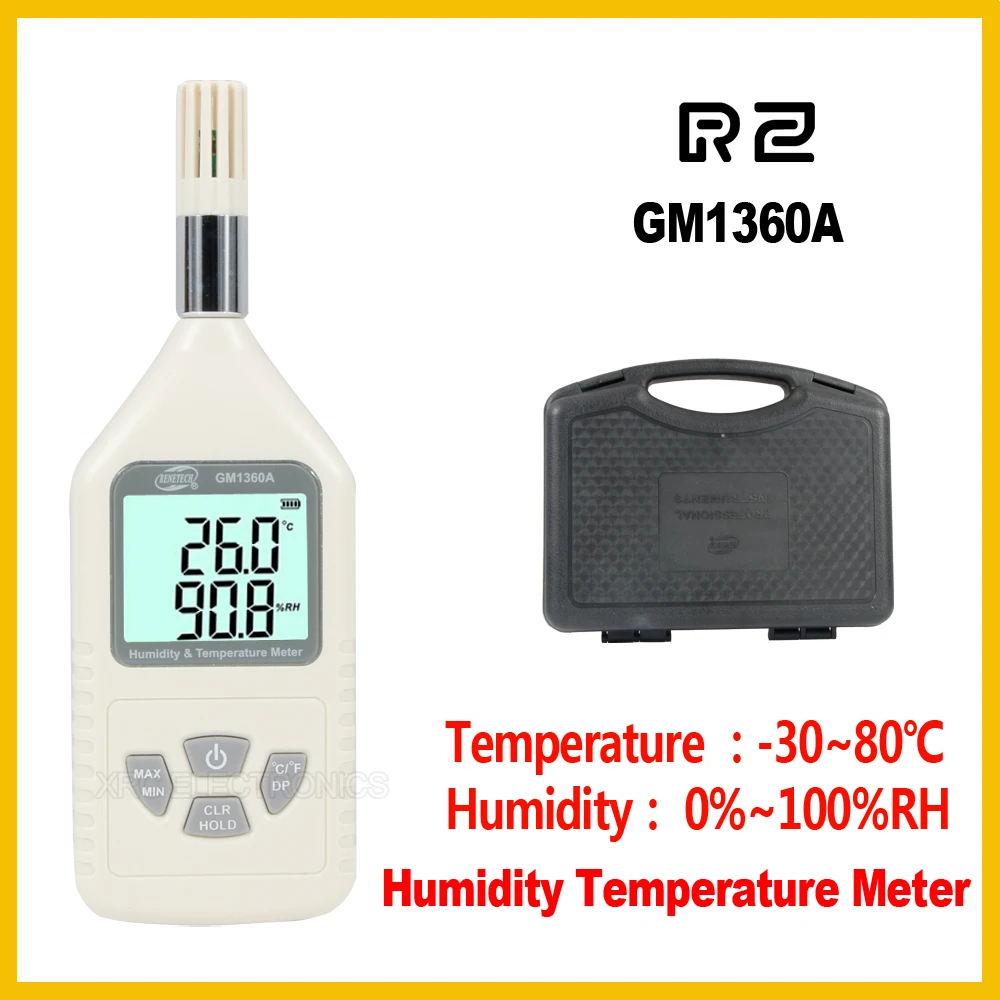 GM1360A digital temperature   humidity meter electronic high-precision household indoor  outdoor  measuring instrument