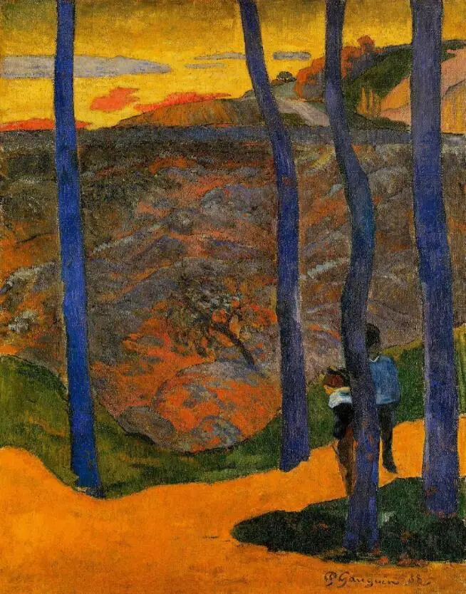 

High quality Oil painting Canvas Reproductions Blue trees (1888) by Paul Gauguin hand painted