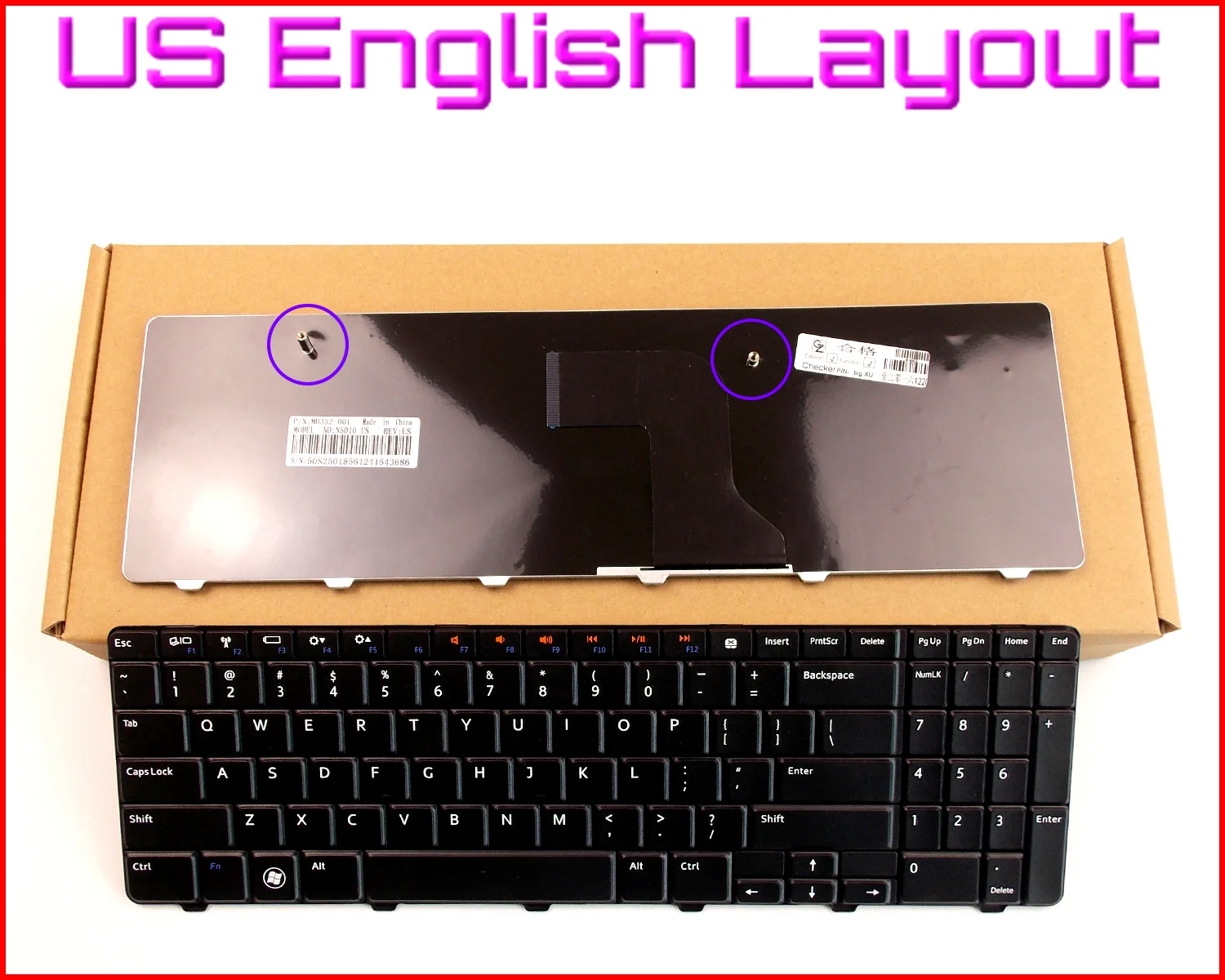 New Keyboard US English Version for Dell Inspiron 15 15R 5010 N5010 M5010 NSK-DRASW Laptop