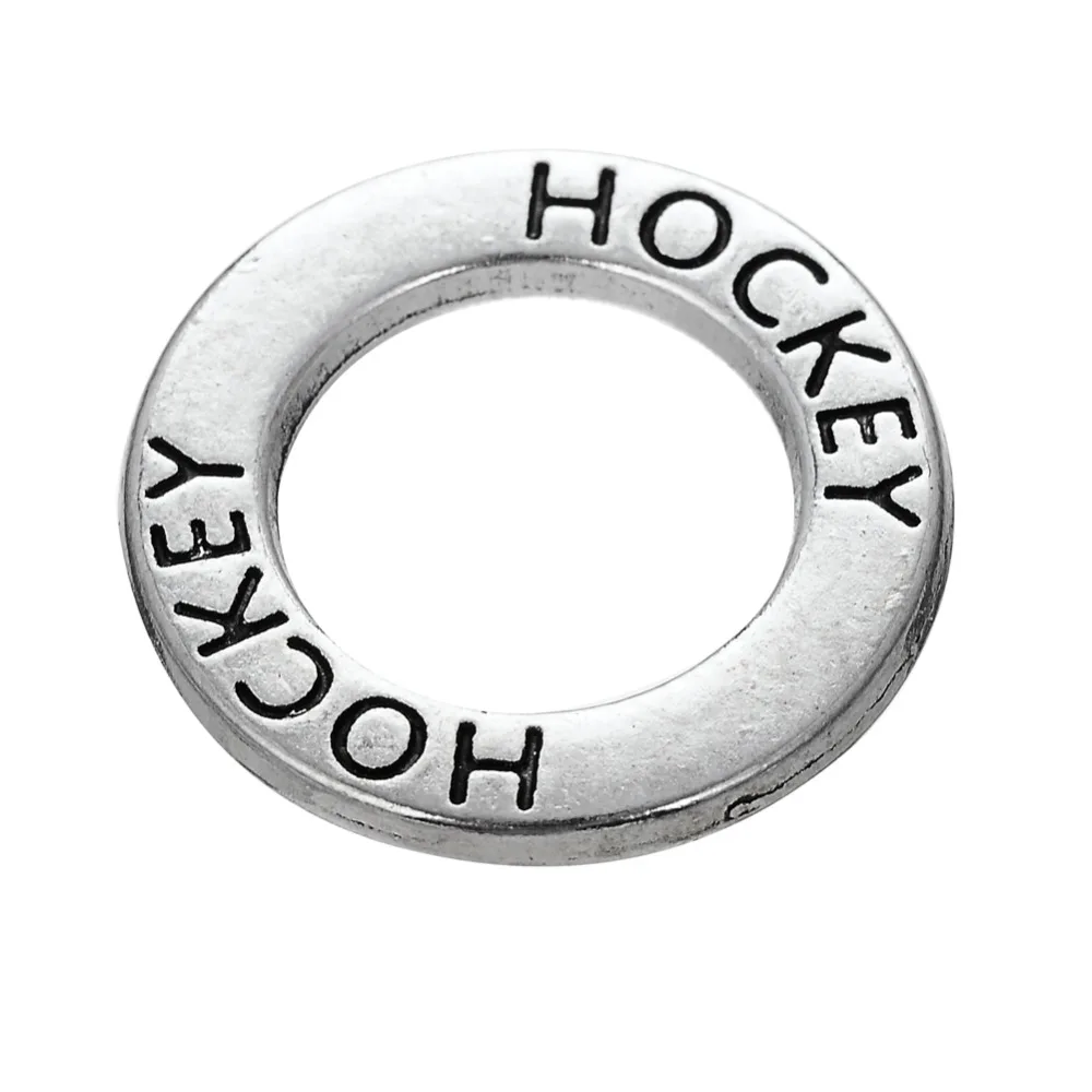 My shape 20 pcs Fashion Hockey Round Ring Circle Charms Alloy Pendants for Necklaces Bracelets Hand-made Jewelry DIY Accessories