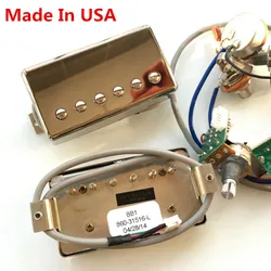 1 Set  Electric Guitar Humbucker Pickups with Pro Wiring Harness for Gib BB1  BB2 BB Series Nickel Cover silver Made In USA