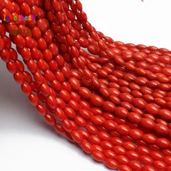 Natural Red Coral Rice Shape Beads for Jewelry Making Beaded Bracelet DIY Jewelry 15