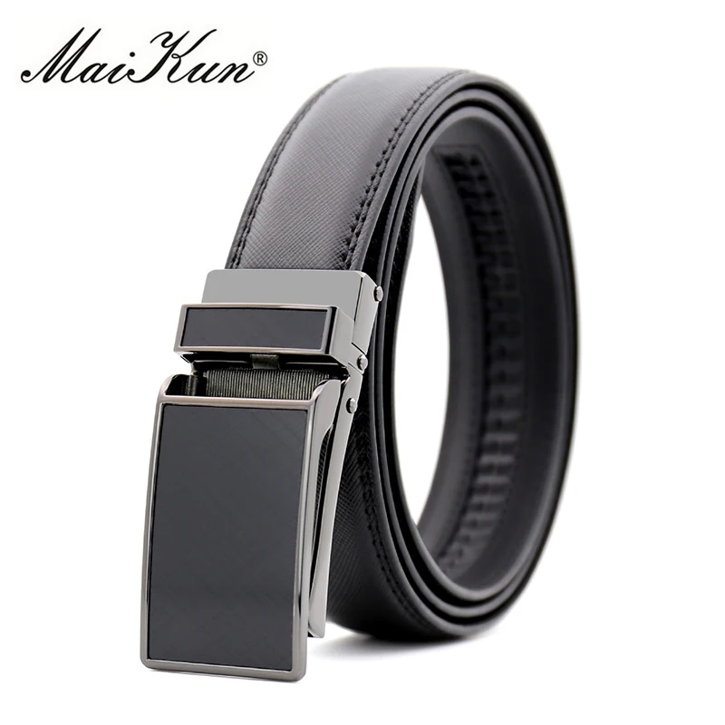 

Maikun Men's Cowskin Belts for Men Luxury Brand Automatic Buckle Male Strap for Jeans Pants Cinto Masculino