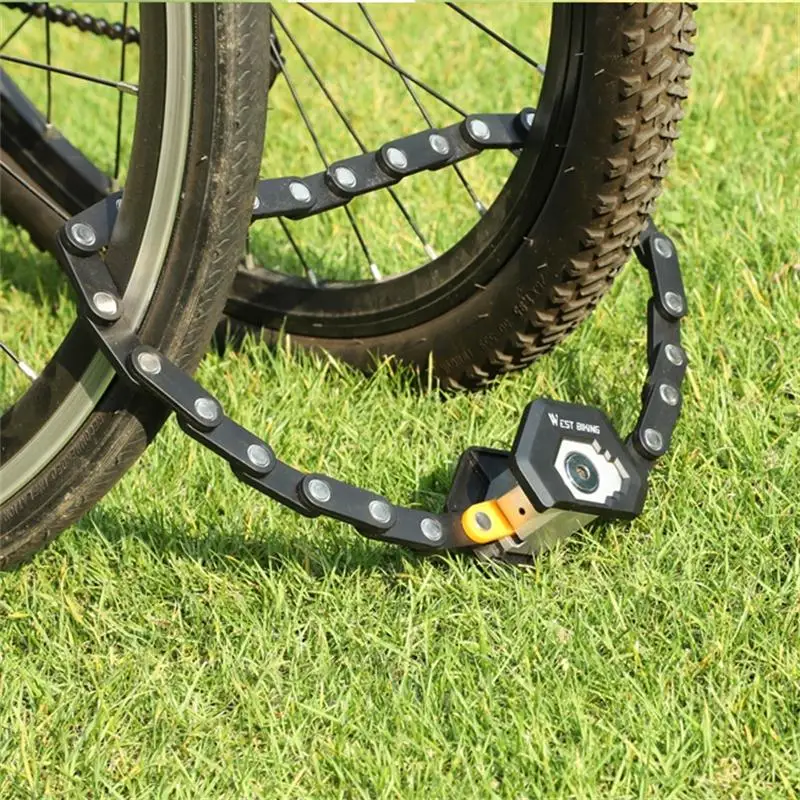 WEST BIKING Bike Lock Foldable MTB Road Bicycle Hamburg Lock High Security Anti-Theft Scooter Electric E-Bike Cycling Chain Lock