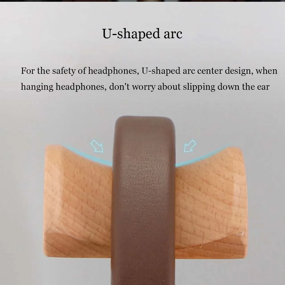 Universal Walnut Headphone Headset Holder Fashion Design Wooden+Aluminum Alloy Earphone Headsets desktop Stand Accessories