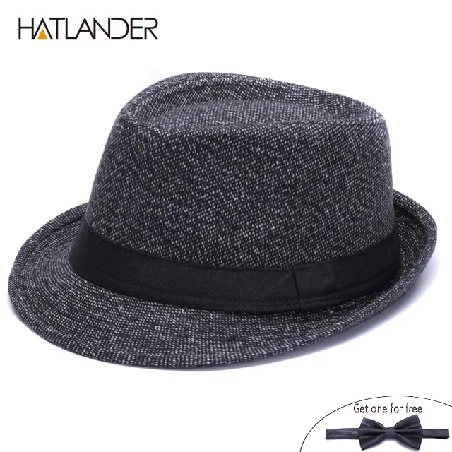 

HATLANDER Brand Vintage England trilby top hat men autumn winter Jazz cap outdoor gambler church top hats gentleman fedora hat