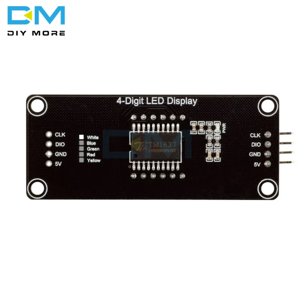 LED 4 Digit 4-Digit 0.56 Inci LED Digital Kuning Tampilan TM1637 Tabung Desimal 7 Segmen Jam Titik Ganda Modul UNTUK Arduino