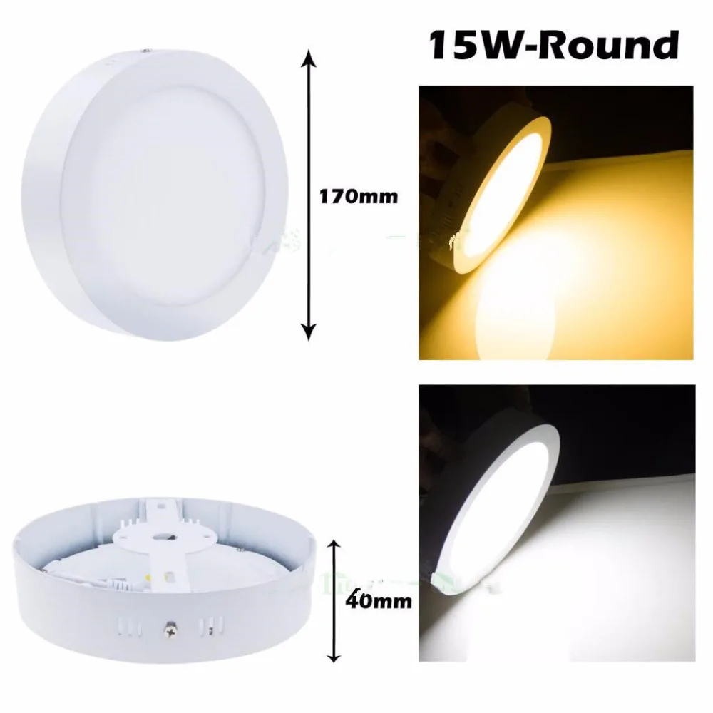 

9W 15W 25W 30W Round Led Panel Light Surface Mounted leds Downlight ceiling down 85-265V lampada led lamp with LED Driver