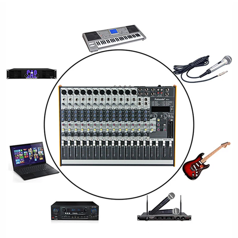 Fuluode DELLA MISCELA Serie Professionale 8/12/16 Canali con Riverbero Conferenze Piccoli Elettrodomestici Audio OEM di Sostegno