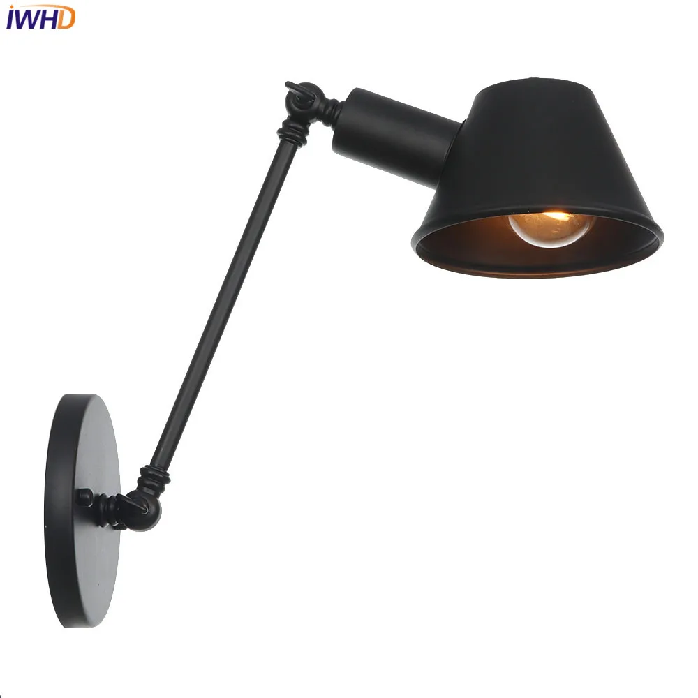 

IWHD Industrial Loft Nordic Wall Lamp Vintage Iron Wandlamp Black Retro LED Wall Lights For Home Lighting Fixtures Lampara Pared