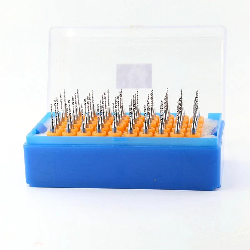 HANGXIN tungsten carbide PCB drill bit 50pieces/set Circuit board mini drill Drill wood ceramic tool Milling machine attachment