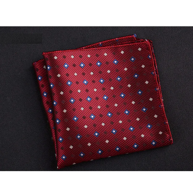 Luxury Men\'s Handkerchief Polka Dot Striped Floral Printed Hankies Polyester Hanky Business Pocket Square Chest Towel 23*23CM