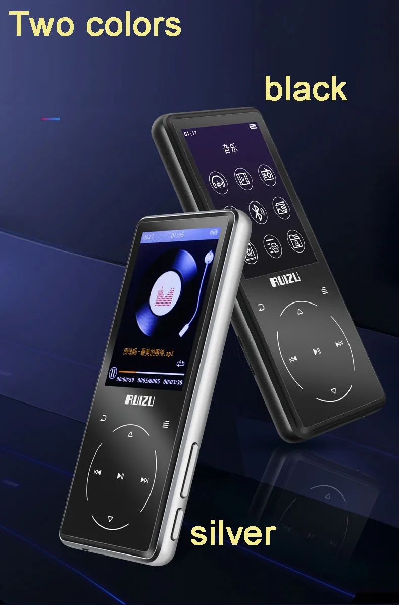 오리지널 Ruizu D16 8G 금속 블루투스 MP3 플레이어 내장 스피커, FM 라디오 음성 녹음기, ebook 휴대용 비디오 음악 플레이어