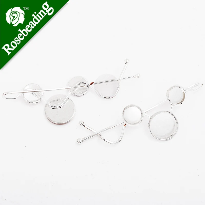 20pcs minimalist simple Hair slide with 8mm and 12mm shallow bezels,hair pin,bobby pin-100166