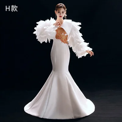 luxury  embroidery cosplay stage performance carnival studio show red carpet dress