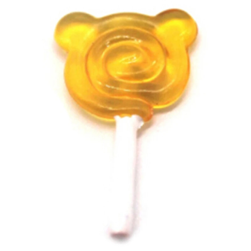 1:12 Scale Bear Shape Lollipop Simulation For Dollhouse Miniature Toy Doll Mini Resin Food Kitchen Livingroom Supplies 3Pcs