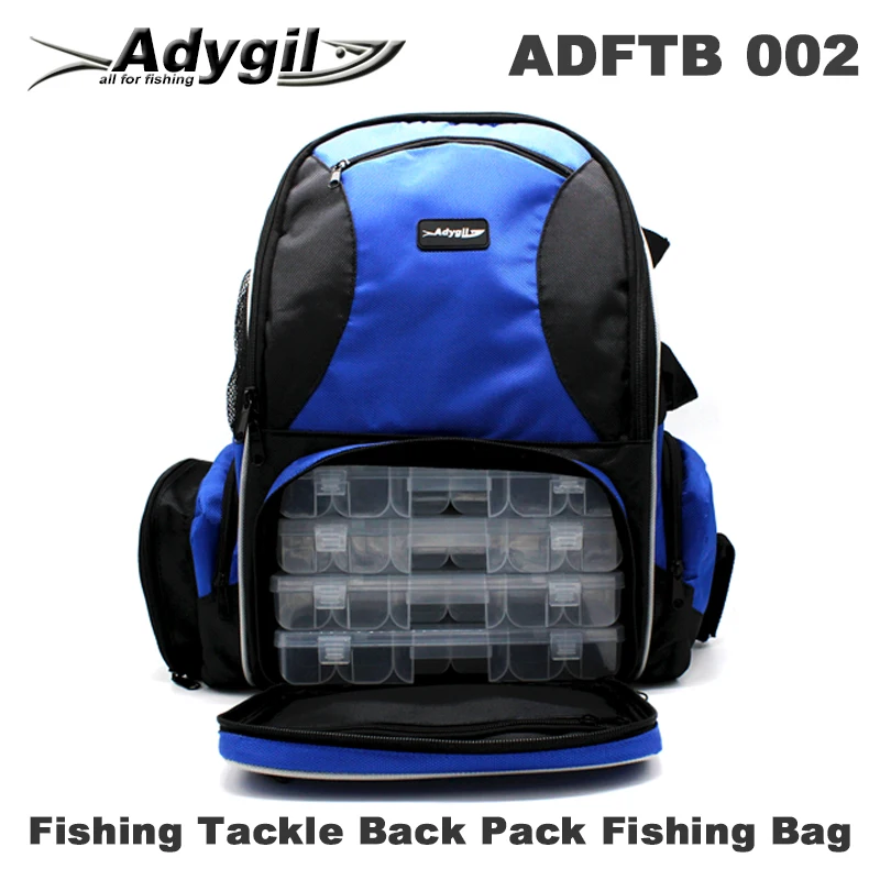 Adygil Fishing Tackle Back Pack Station W/4 Medium Utility Boxes Fishing Bag