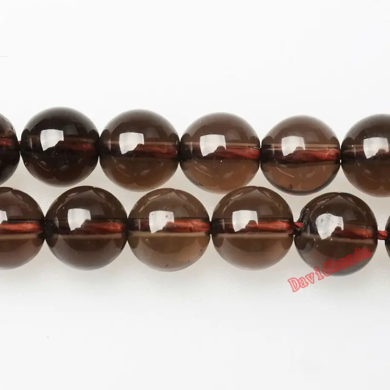 Natural Stone Smooth Smoky black Quartz Loose Beads 16