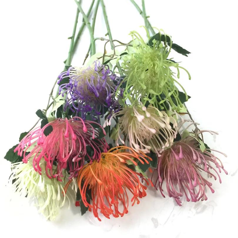 one plastic dandelion flower single head/piece Leucospermum cordifolium artificial flowers Fake Hydrangea flowers