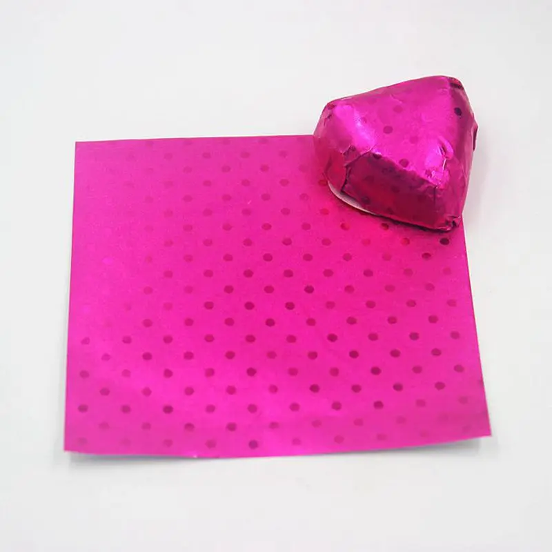 (100pcs/lot)Aluminium-Wax Complex Paper Chocolate Wrapping Tin Foil Baking Paper 6 Colours Chewing Gum Candy Package 16*16cm