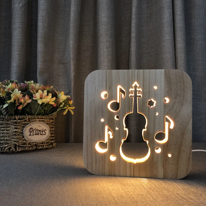 3D Wooden Grain Night Light DIY Customize Lamp Table Lamp Friends Birthday Trophy Gift Home Decor Fast DropShipping