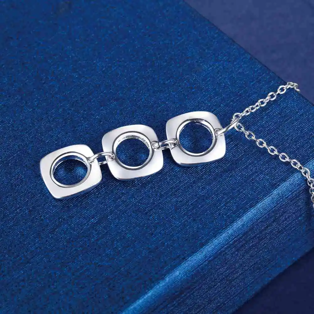 Promotions silver color jewelry Beautiful fashion Elegant charm Women lady wedding pendant pretty Necklace Jewelry P053