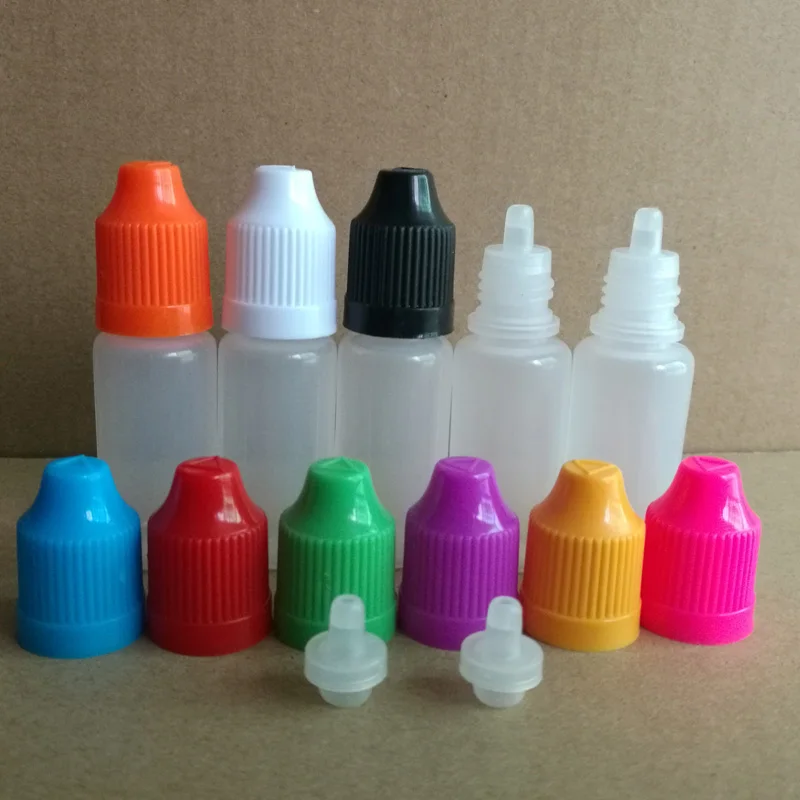 10000pcs 10ML PE Plastic Dropper Bottle With Childproof Cap& Short Coarse Tips For Nail Gel, Solvents, Paint, Eye Drops