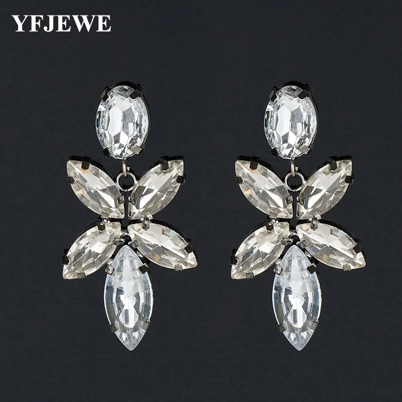 YFJEWE New Arrival Elegant Crystal Earring For Women Fashion Multicolor High Quality Big Stone Earrings Gift for Girl #E066