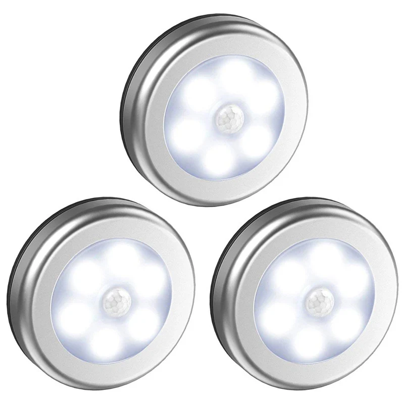 

6 LED Cabinet Lights Kitchen Bedroom Cupboard Light Wireless Magnetic Corridor PIR Motion Sensor Stair Light Night Lamp