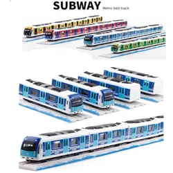 1:87 Magnetic pull back alloy subway,Metro track train,Alloy model toys,Wholesale, hot, free shipping