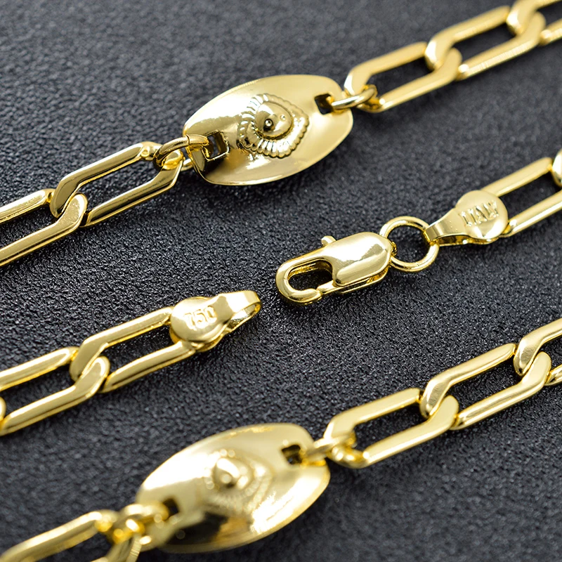 ZEADear-collar chapado en oro de 18K para hombre y mujer, cadena de eslabones de cobre, joyería de moda para fiesta de cumpleaños, regalo de boda