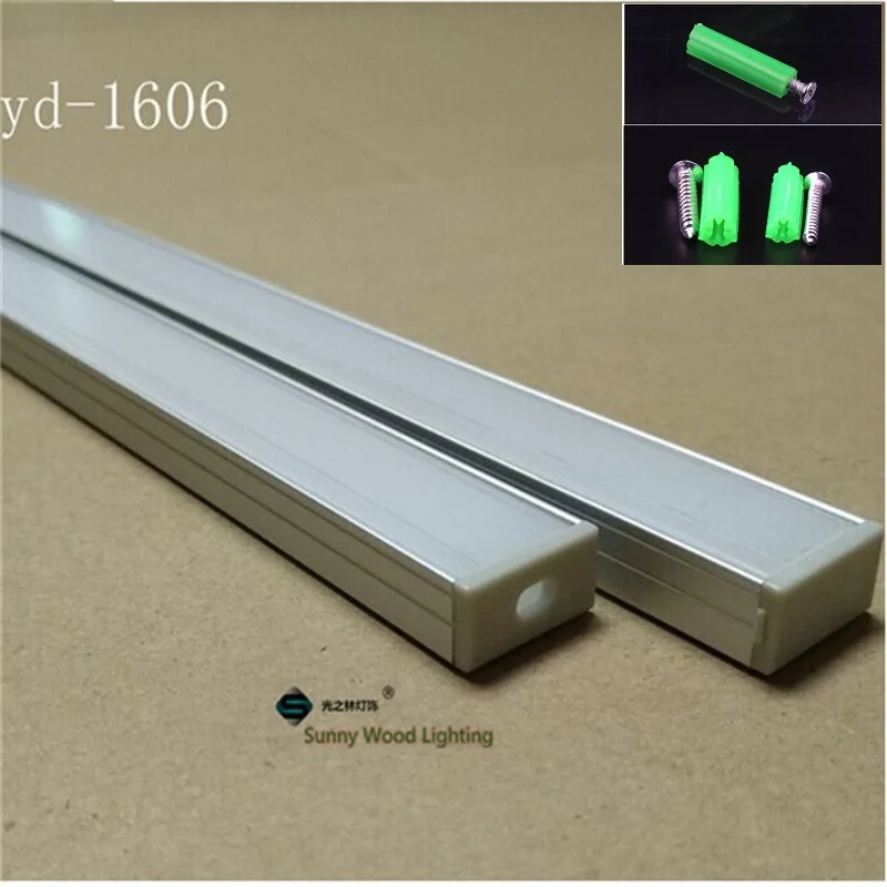 5-30Pcs/Lot 1Meter Aluminium Profile For 5050 Double Row Led Strip Base Bar Light 16mm Pcb With Fittings