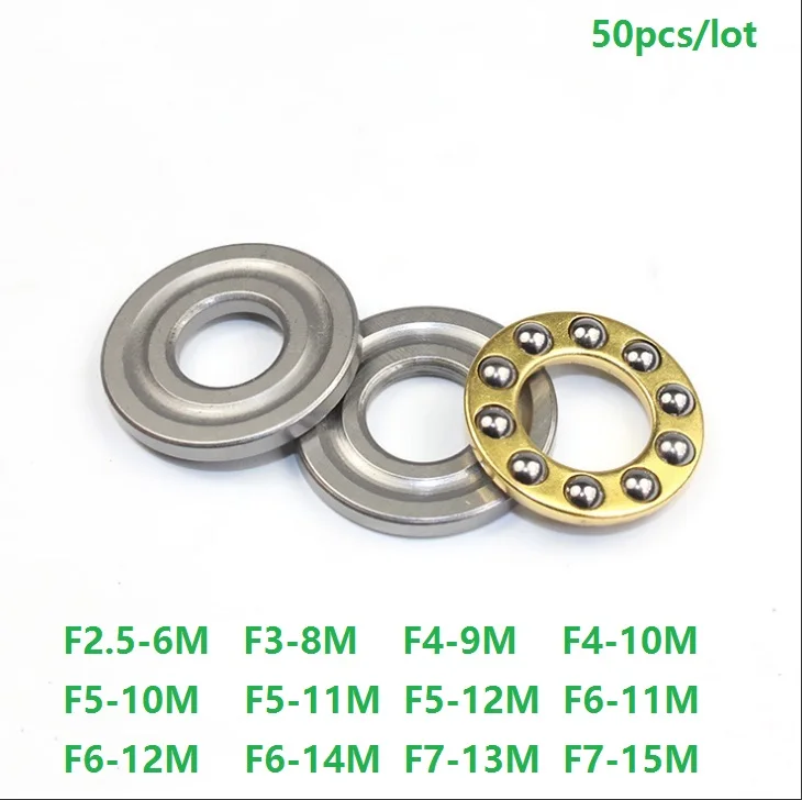 

50pcs/lot Axial Ball Plane Thrust Bearing F2.5-6M F3-8M F4-9M F4-10M F5-10M F5-11M F5-12M F6-11M F6-12M F6-14M F7-13M F7-15M