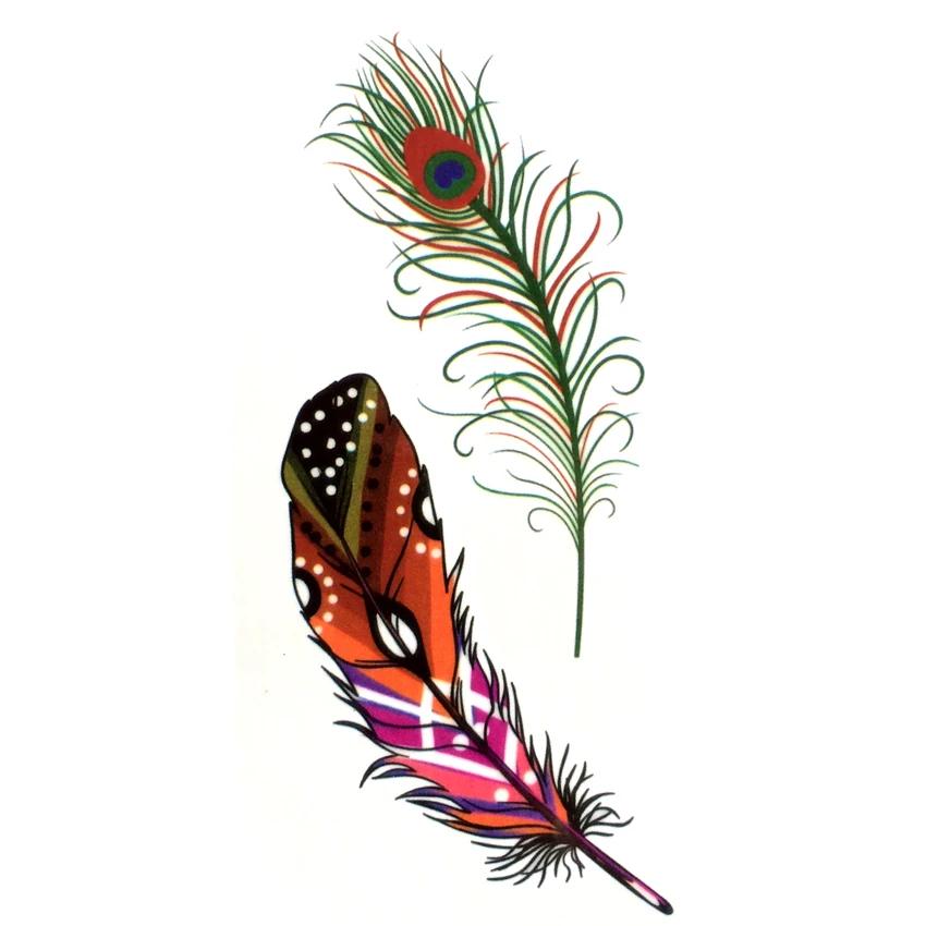 Peacock feather Waterproof Temporary Tattoos men Fake Arm Tattoo sleeve body art flash tattoos tatuagem tatoo sleeve