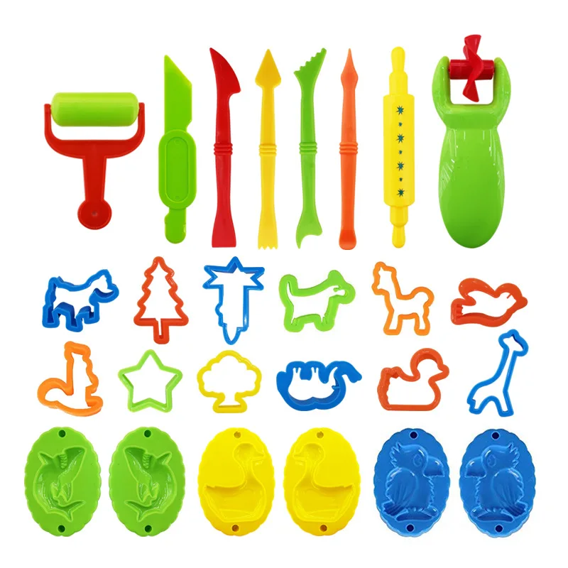 26PCS DIY Slime Plasticine Mold Modeling Clay Kit Slime Plastic Play Dough Tools Set Cutters Moulds Toy for children Kid Gift