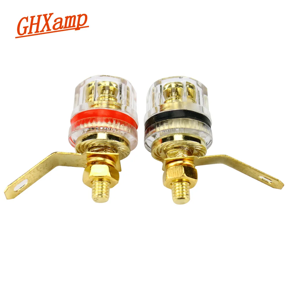 GHXAMP Banana Speaker Plug Jack Amplifier Binding Post Stage Speaker Terminal With Crystal Case Amplifier Socket Copper 2pcs