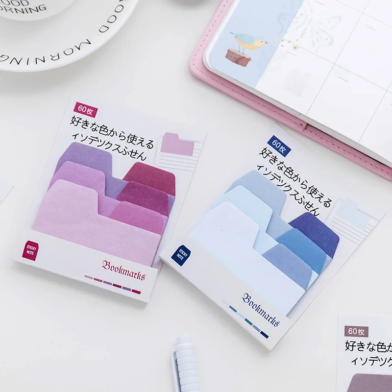 Gradient Color 60 Sheets Writeable Index Note Paper Sticky Notes Stationery Office Accessory School Supplies stationery office