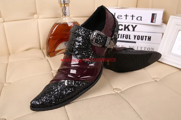 Choudory Mens italian leather shoes black oxford shoes for men glitter shoes wedding dress formal shoes men