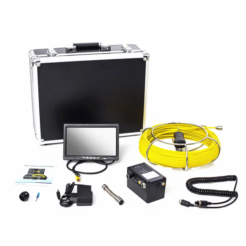 Cavo da 20 M Monitor LCD da 7 pollici Sistema di telecamere per ispezione tubi fognari a serpente con 12 pezzi LED bianchi utilizzati per l'ispezione dei tubi