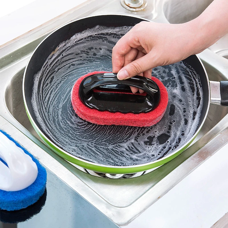 Sponge Bathroom Brush Bath Cleaning Brush dusty Tiles Strong Decontamination Kitchen Cleaning Cups Pot Cleaning tools