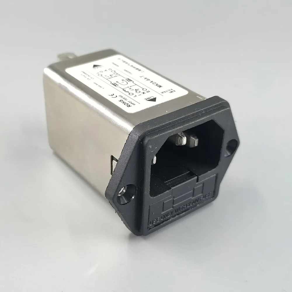 IEC inlet module AC power socket with fuse EMI filter 6A 115V/250V 50HZ/60HZ