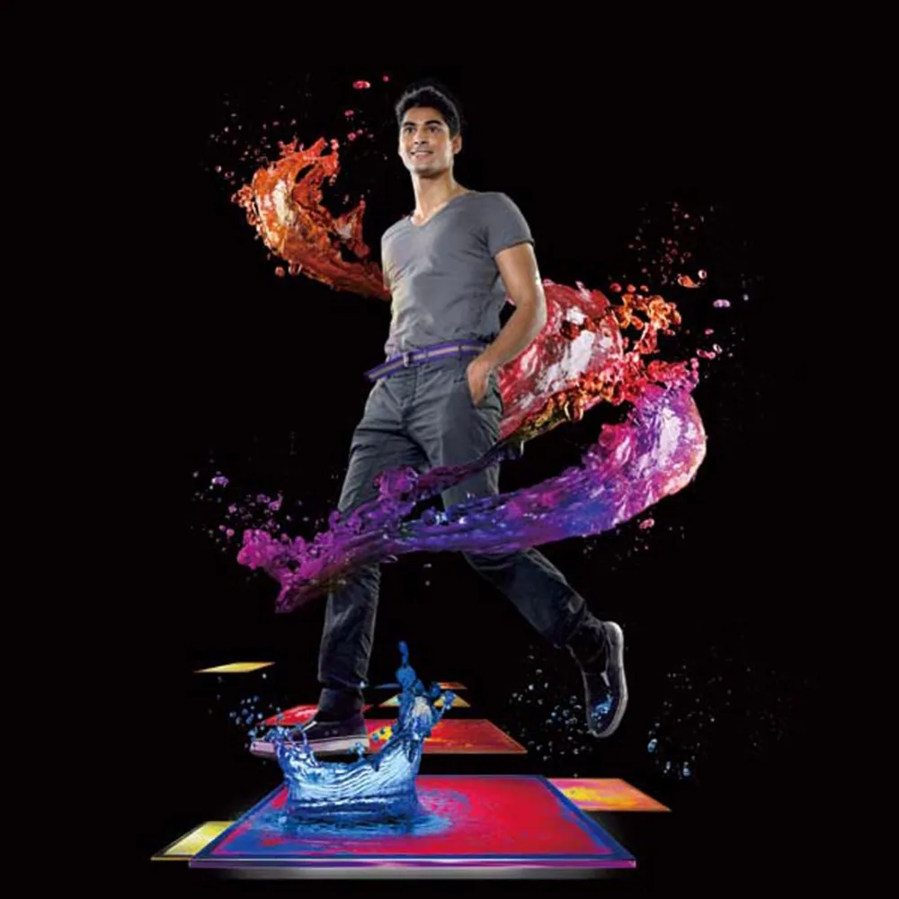 19.7\'\'x19.7\'\' Colorful Liquid Floor Tile for Nightclub Bar Decoration, Non-Toxic Children Play & Exercise Mat