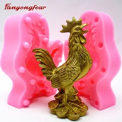 Silicone Mold Large 3D Rooster Flexible Silicone DIY Handicraft Soap Candle Mold Interior Decoration Tools